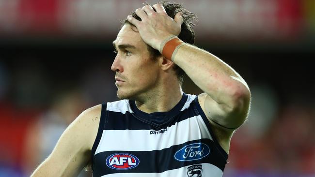 Jeremy Cameron kicked three goals against the Suns. Picture: Chris Hyde/Getty Images