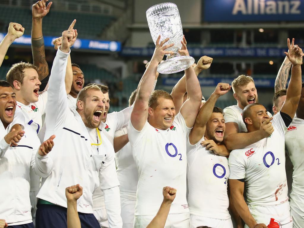 England were a team in turmoil less than a year earlier, but the side’s 2016 whitewash of the Wallabies was a high-water mark. Picture: Cameron Spencer/Getty Images