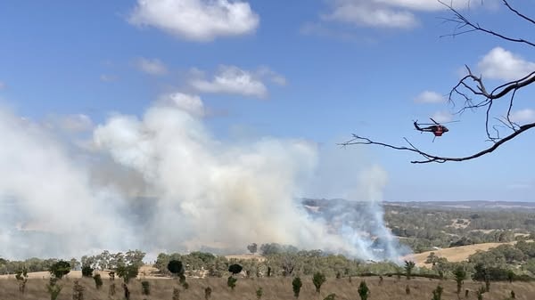 CFS crews are fighting the uncontrolled blaze near Mylor. Picture: Facebook