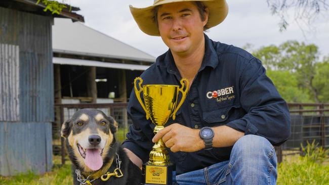 Tom Perkins' loyal dog, Bear, has been crowned Australia's hardest working dog in the 2024 Cobber Challenge. Photo: Cobber Challenge.