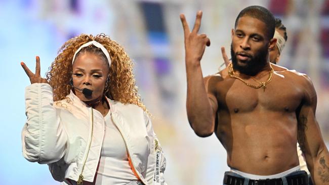 US singer Janet Jackson performs onstage during the 51st American Music Awards at the Fontainebleau in Las Vegas. Picture: Robyn BECK / AFP