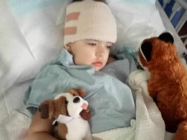 Three-year-old Eve Robertson suffered hand, foot and mouth disease but when it didn't get better, doctors discovered she had a brain tumour. Picture: Supplied by family