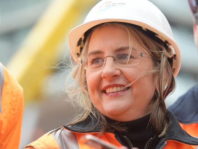 Public Transport Minister Jacinta Allan during a press conference at the Albert Road Reserve Metro Tunnel site in Melbourne. Picture: AAP Image/Tracey Nearmy