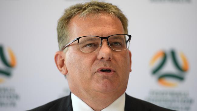 Football Australia retiring chair Chris Nikou. Picture: Dan Himbrechts