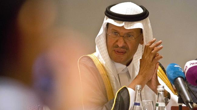 Saudi Energy Minister Prince Abdulaziz bin Salman said the attacks cut oil production by half. Picture: AFP