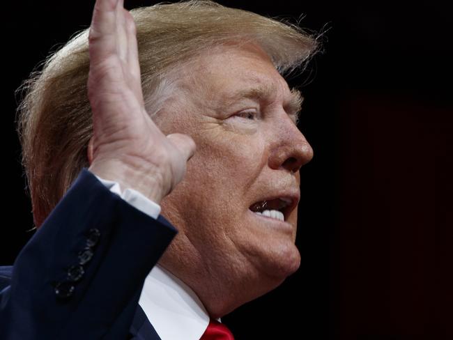 President Donald Trump speaks at Conservative Political Action Conference, CPAC 2019, in Oxon Hill, Md., Saturday, March 2, 2019. (AP Photo/Carolyn Kaster)