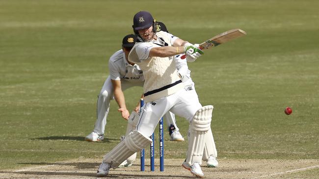 Will Pucovski of Victoria bats during the Sheffield Shield match between Victoria and Western Australia at CitiPower Centre, on October 18, 2022, in Melbourne, Australia.