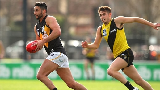 Fabian Brancatisano on the burst for Werribee in the VFL. Picture: Getty Images