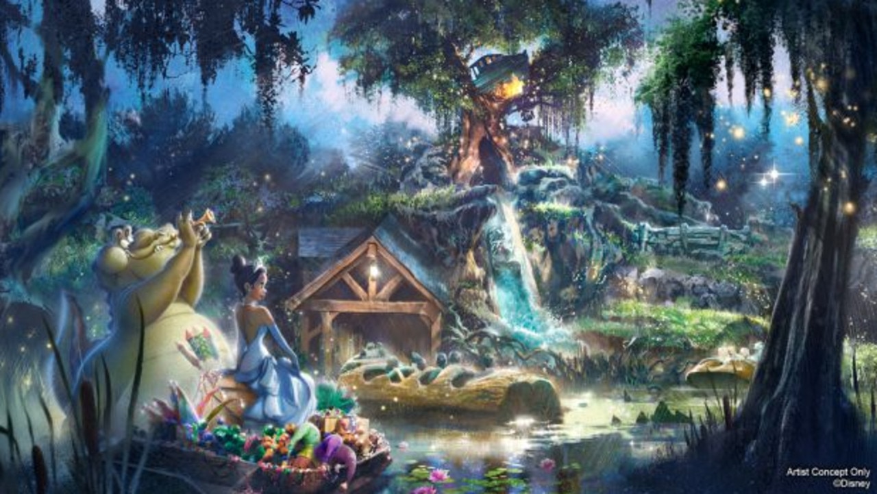 An artist concept of the rethemed Splash Mountain rides. Picture: Disney
