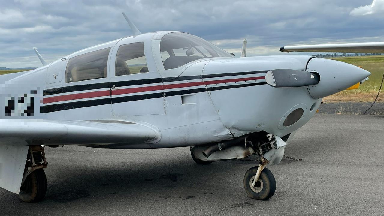 A 28-year-old Dalby man has been charged after he allegedly drunk drove into a plane, October 2022. Picture: Emily Devon