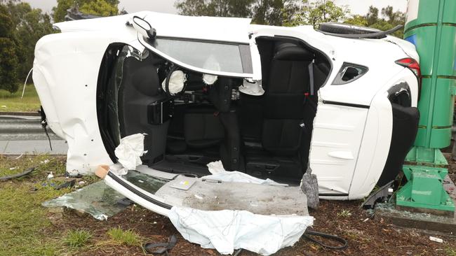 What remains of a car following a horror crash in Morayfield earlier this week. Picture: Queensland Police Service