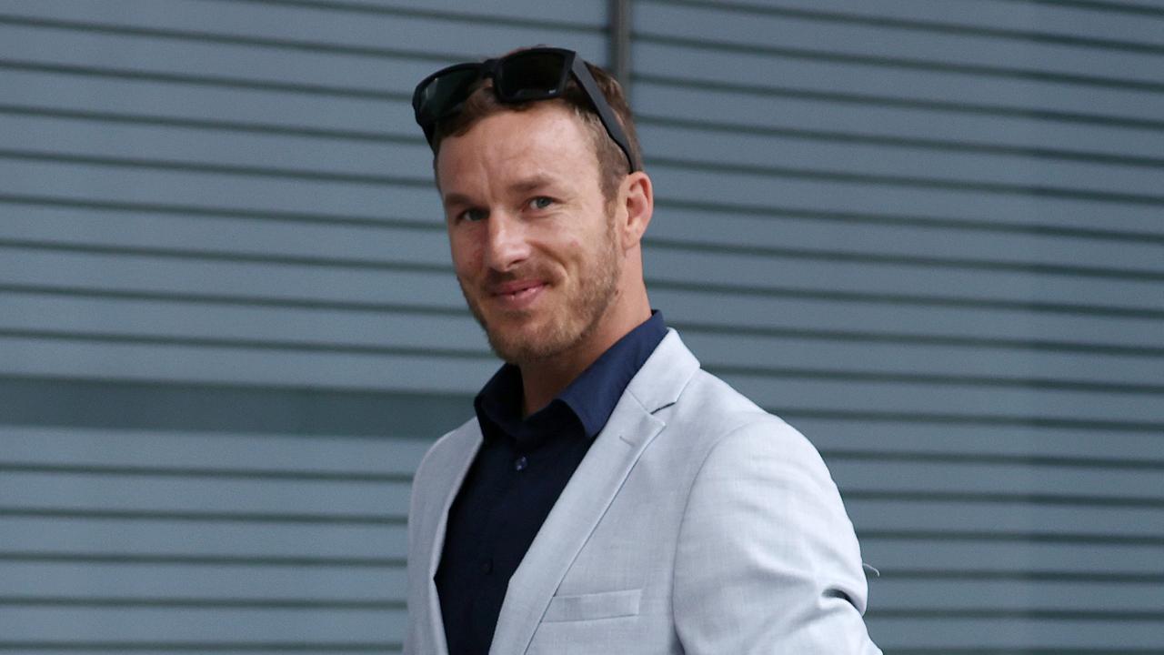 Bradley Cooper on the first day of his trial in the Brisbane Supreme Court, charged with one count of unlawful striking causing death. Picture: Liam Kidston