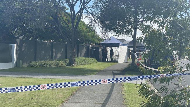 Police outside Wendy Sleeman’s Elanora home, the day she went missing. Photo: Lea Emery