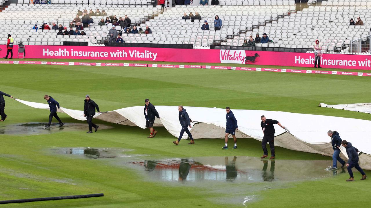 Rain in Manchester ruined the final T20. Picture: Darren Staples / AFP