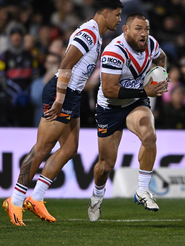 Jared Waerea-Hargreaves suffered a suspected pec injury in the Roosters Round 11 loss to Penrith. Picture: NRL Imagery.