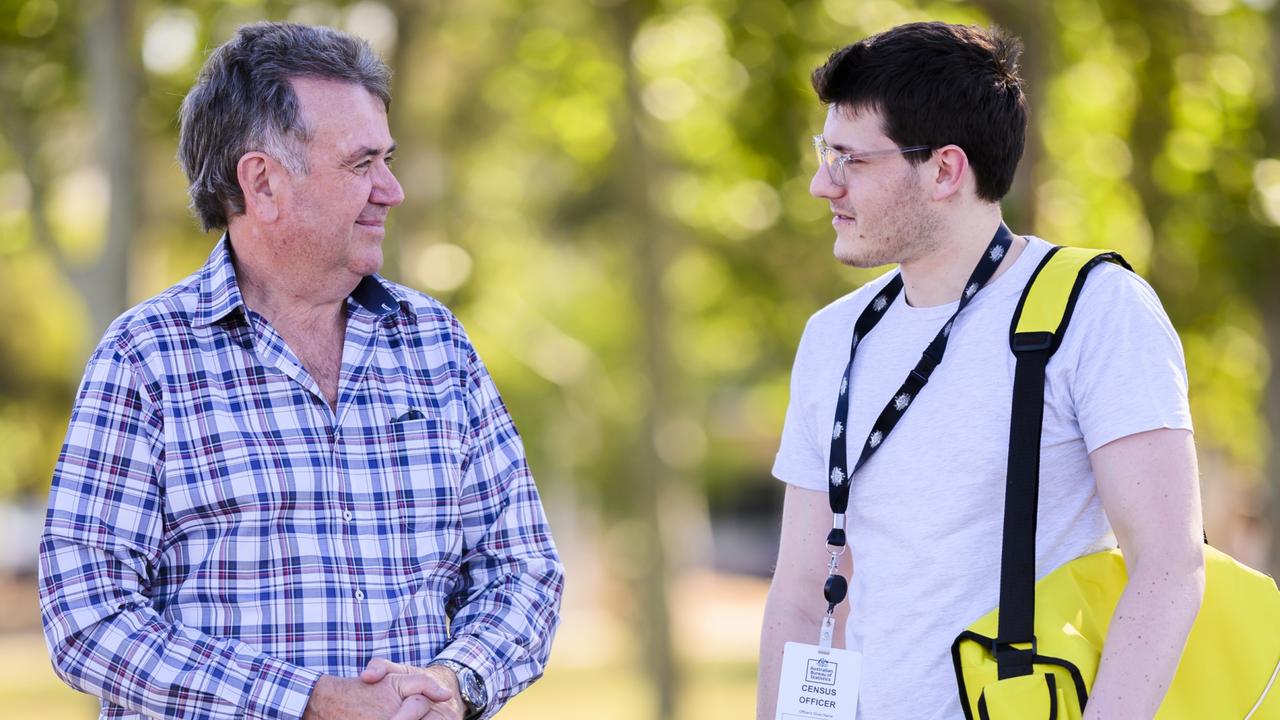 Census staff member with Andrew Henderson census executive director. Picture: Supplied