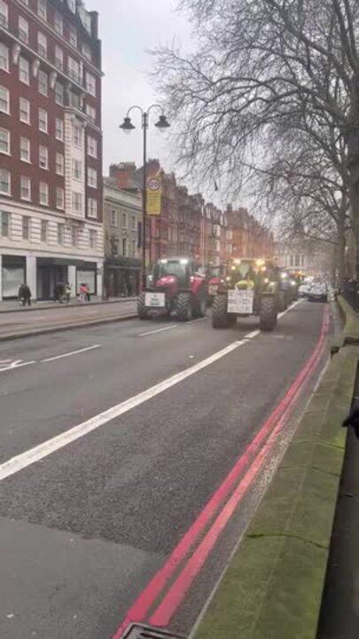 Farmers Protesting Inheritance Tax Plan Block Streets With Tractors in London