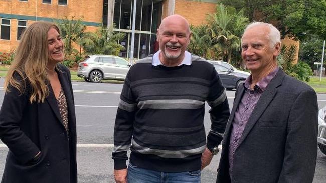 Rodger Pryce (far right) says Council can look for alternatives to having a half-day public holiday on Coffs Cup Day. He says his fellow candidate Nikki Williams (far right) has been significantly impacted as both a single mother and small business owner. Photo by Janine Watson.