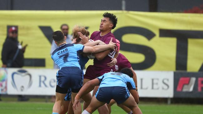 Nixon Pasese attacks for Queensland. Picture: Tertius Pickard