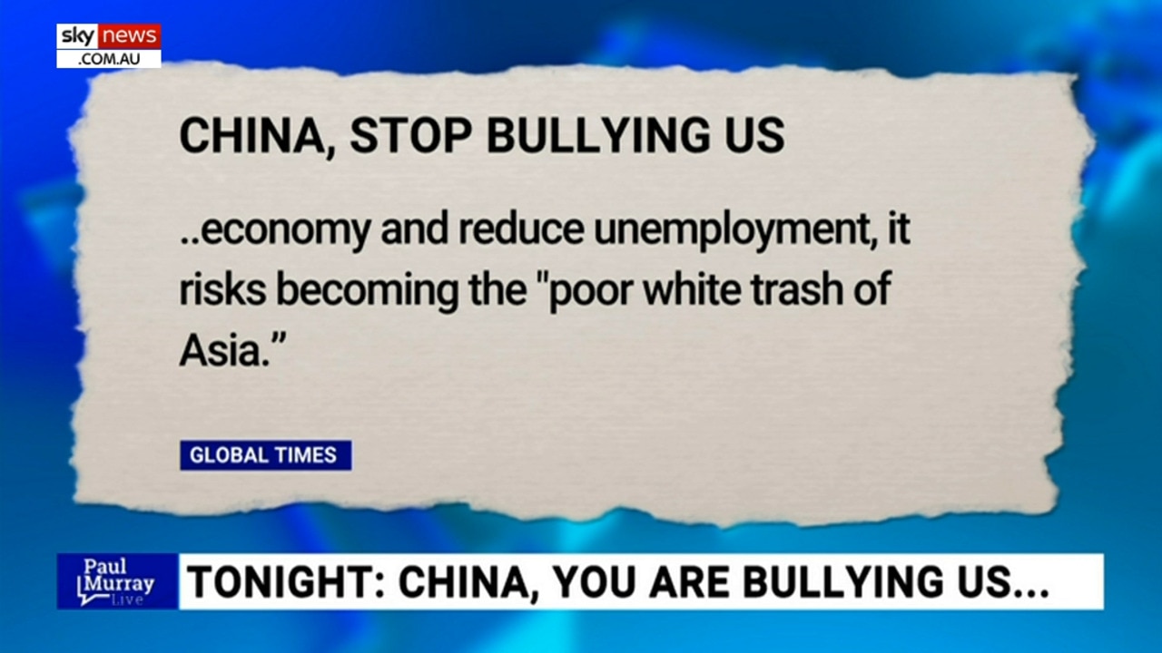 China using propaganda to refer to Australians as the ‘poor white trash of Asia’