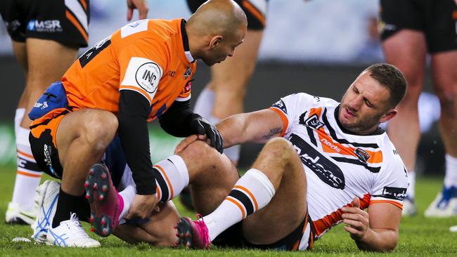 Farah broke his leg against Canterbury on August 10th. AAP Image/David Neilson.