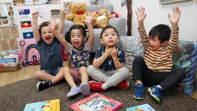 Guardian Childcare & Education Blackburn is the best rated in the country. (L to R) Harrison 3, Abigail 3, Jayden 4, Zachary 4 and Harrison 3. Picture: David Crosling