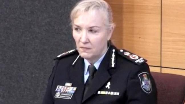 Police Commissioner Katarina Carroll giving evidence at Queensland’s DV inquiry.