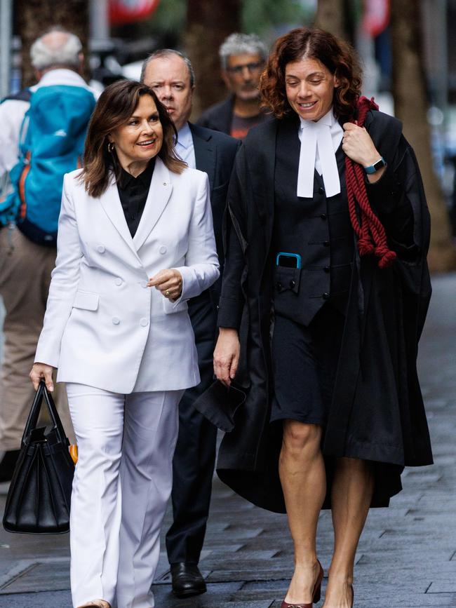 Lisa Wilkinson arrives at the Federal Court with Sue Chrysanthou SC. Picture: NCA NewsWire / Max Mason-Hubers