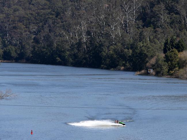 People enjoying the warmer weather on the Nepean River at Regentville on September 12. Picture: Jonathan Ng