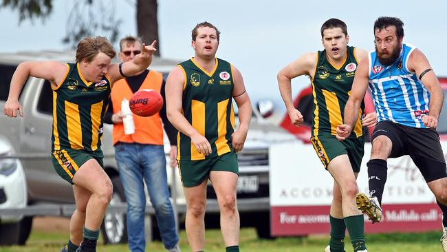 Balaklava footballers in action against Mallala in 2017. Picture: Tom Huntley