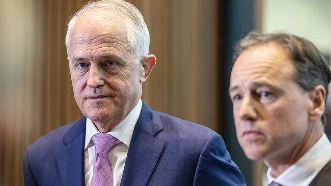 Prime Minister Malcolm Turnbull with Health Minister Greg Hunt. Picture: AAP