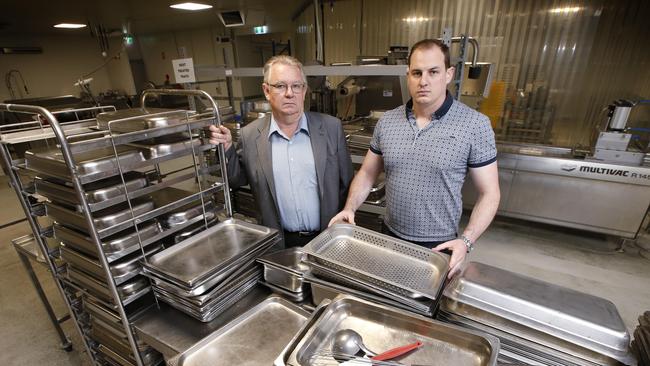 Owner of iCook Foods, Ian Cook, and his son, Ben Cook, in the kitchen area where the inspection took place. Picture: David Caird