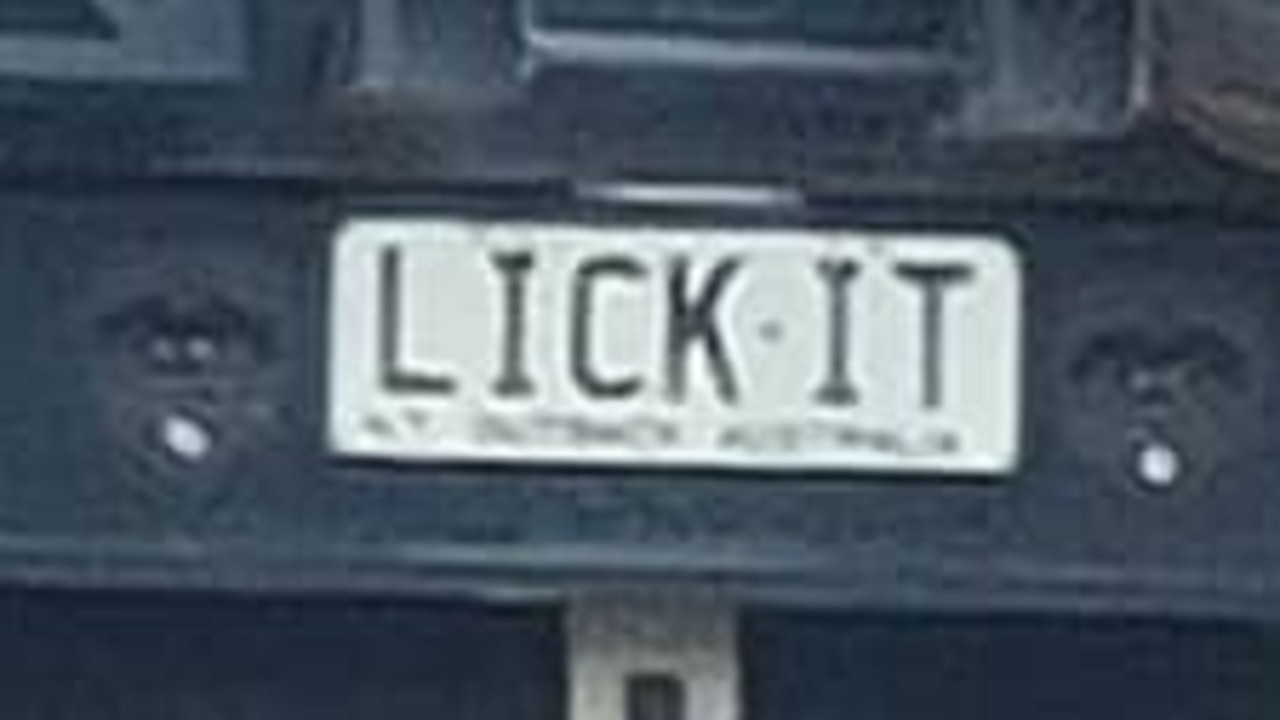 NT funny number plate, LICK IT. Picture: Facebook / NT Number Plates