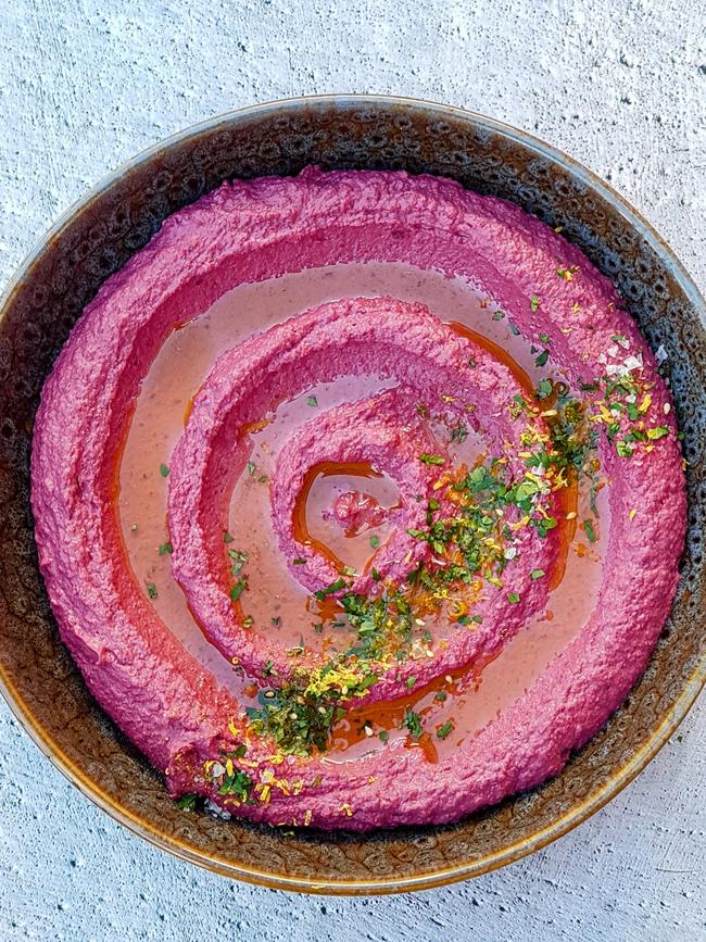 Wholefarms’ purple carrot hummus. Picture: Supplied