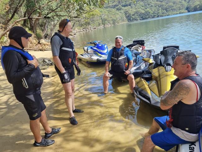 Central Coast Old Seals Jetski Group spokesman George Galea (second right) said he was disappointed in what he saw at Ettalong Beach on Australia Day. Picture: Facebook