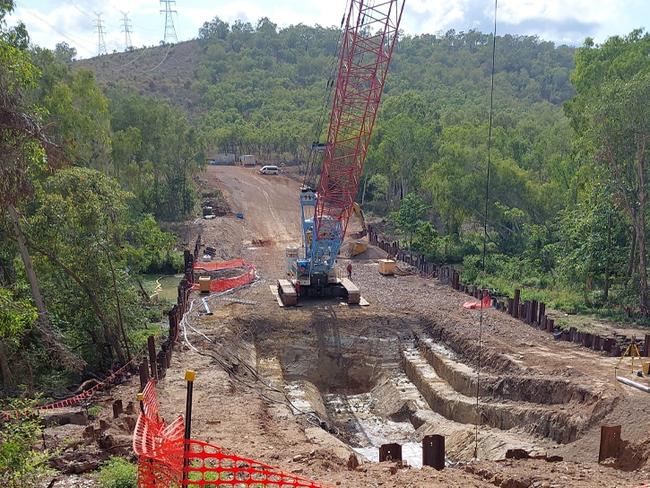 During the construction of the Ross River Dam to Douglas Water Treatment Plant Pipeline Duplication. Picture: TCC.