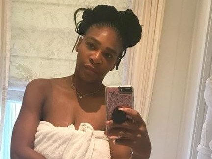 Serena Williams getting ready for Meghan and Harry's wedding.