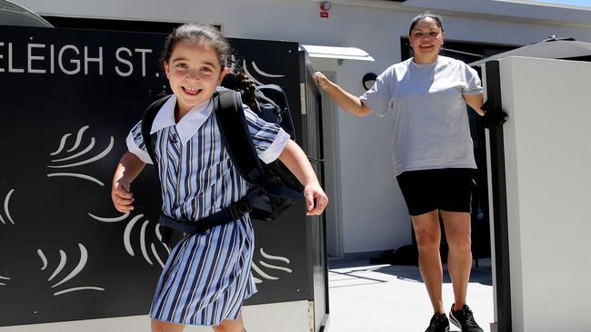 Jaelee, 5, was thrilled to get back in the classroom. Picture: Toby Zerna