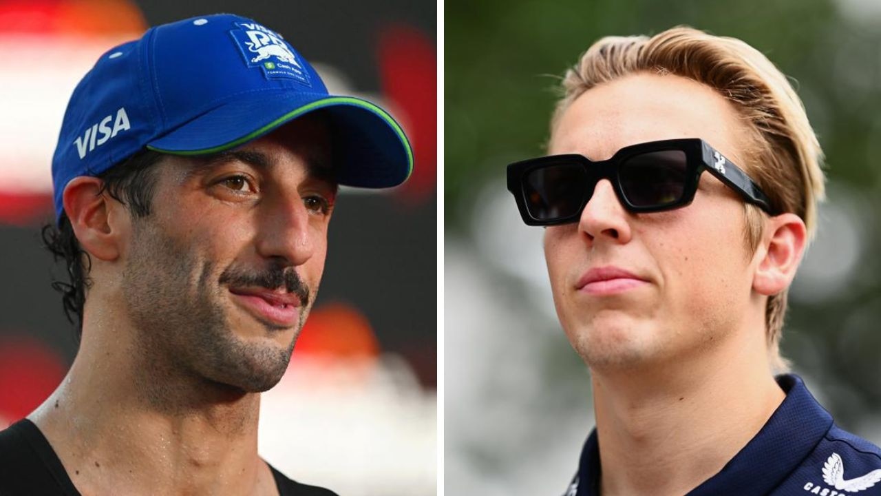 Daniel Ricciardo and Liam Lawson. Photos: Getty Images