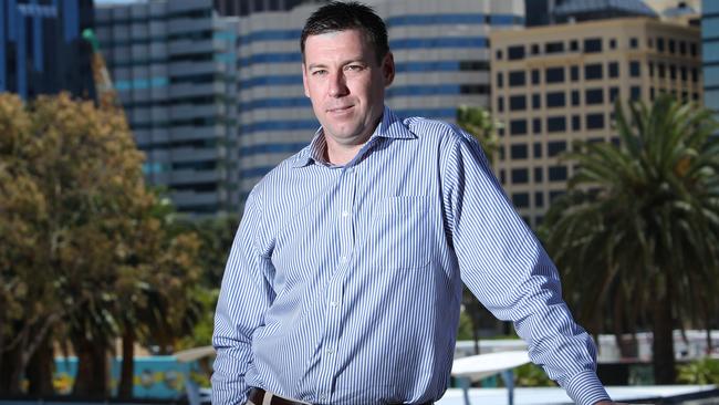 Mng Dir of Northern Star Resources a gold miner company, Bill Beament, photographed with Perth behind him.