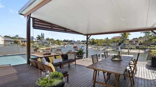 22 Wollundry Place, Mermaid Waters, was scheduled to go under the hammer at 11am Wednesday.