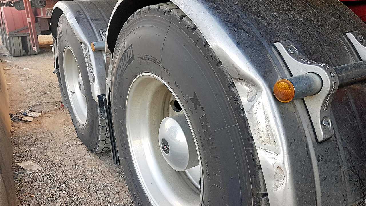 A truck sustained damage after the 47-year-old driver was involved in a police pursuit on Saturday night, 16th February, 2019. Picture: Frank Redward