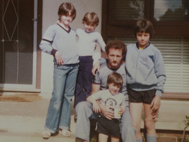 Outside the Geyer family's Mt Druitt home – Jodie, Melissa, dad Kevin, Matt and Mark. Picture: Supplied