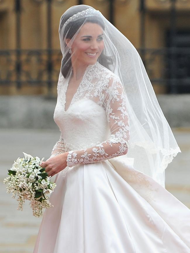 Catherine’s effortless style and elegance was evident on her wedding day. Picture: Pascal Le Segretain/Getty