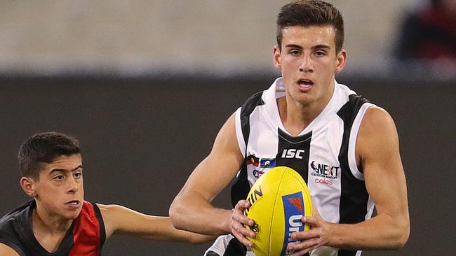 Nick Daicos played in a next-gen clash as a curtain-raiser to a Pies-Bombers clash in 2019. Picture: Michael Klein