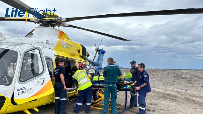 LifeFlight SGAS transported a teenage girl from the Goondiwindi region after she was trapped under a 4WD for almost two hours. Photo: LifeFlight SGAS