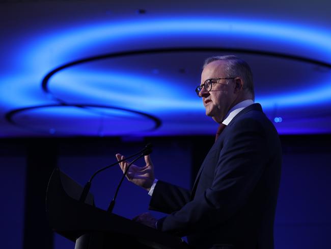 4/4/24: PM Anthony Albanese at the COSBOA conference in Sydney. John Feder/The Australian.