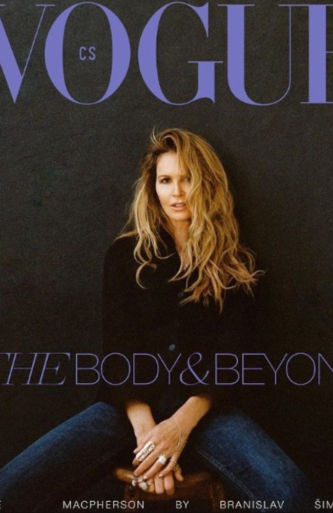 Elle Macpherson on the cover of Vogue Czechoslovakia. Picture: Vogue