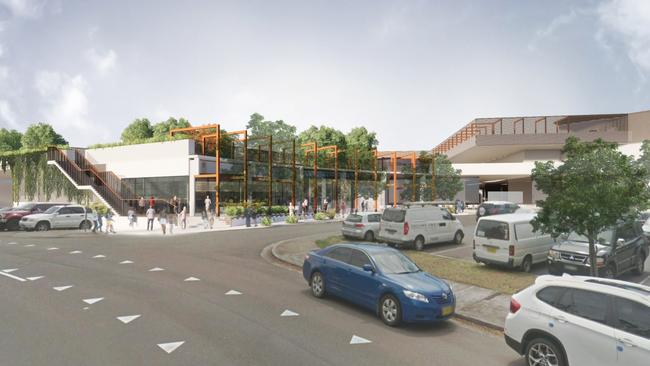 An artist’s impression of the western side of the proposed redevelopment of Forestway Shopping Centre where residents had deep concerns about traffic being directed along Grace Ave. Picture: Supplied