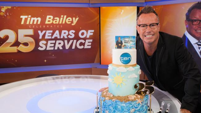 Tim Bailey celebrates 25 years at Channel 10. Picture: Channel 10